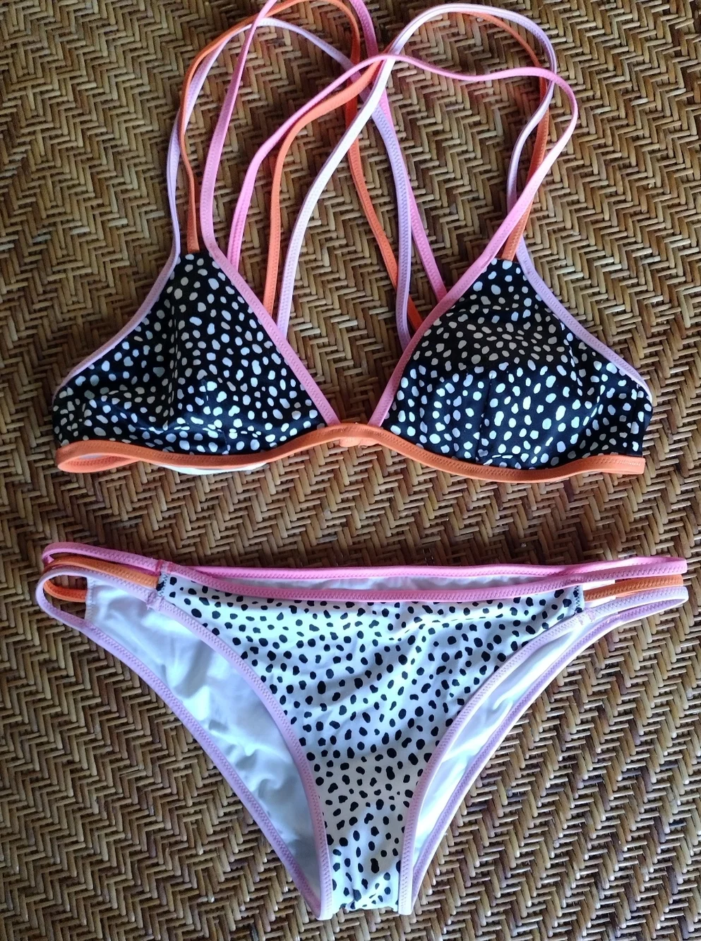 Victoria's Secret Black and White Polka Dot Swim Two Piece Bikini Set